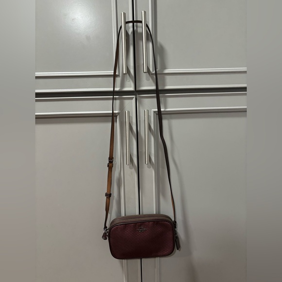 The COACH LEGACY Jacquard/Leather Pouch Crossbody Purse - Picture 8 of 11